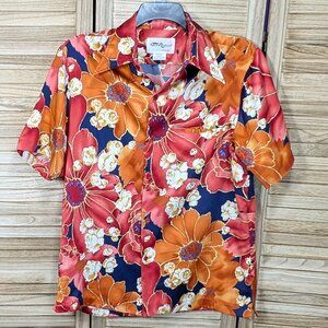 Tori Richard Floral Short Sleeve Shirt VINTAGE Size Large